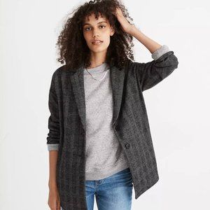 NWT Madewell Glen Plaid Knit Oversized Blazer